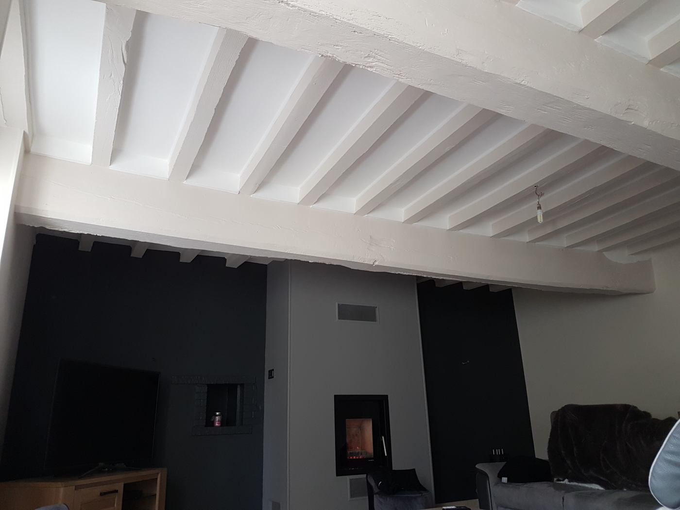 peinture plafond poutres 